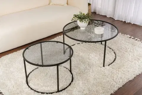 Sada konferenčních stolků Aurum - 80, 60 - Black, Grey