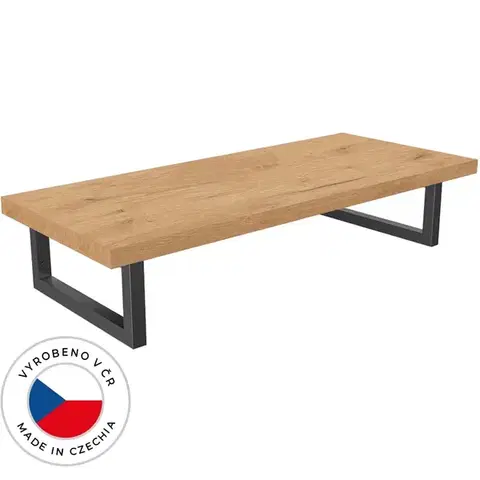 CERANO Deska pod umyvadlo Adele + 2 konzole pod desku dub zlatý Craft konzole černá 60,2x1,8x45,3  CER-188371