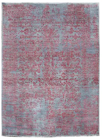 Diamond Carpets India, Ručně vázaný kusový koberec Diamond DC-JK 1 silver/pink, 275x365, růžová, chodba / předsíň