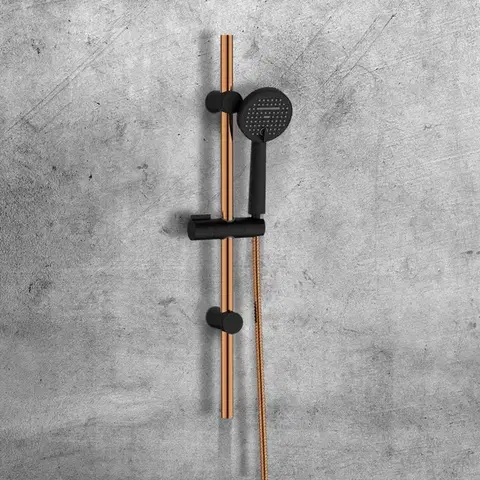 INVENA Sprchová souprava na tyči Moonlight, černá / rose gold 2f AU-77-Z14-V
