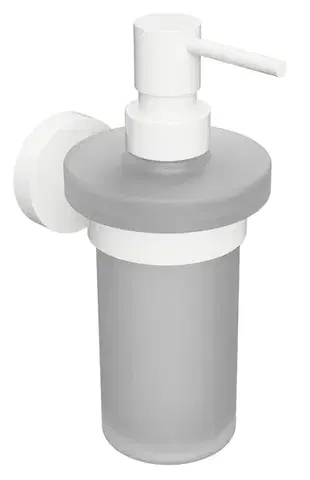 SAPHO X-ROUND WHITE dávkovač mýdla 230ml, mléčné sklo, bílá mat XR101W
