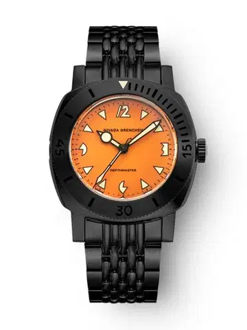Nivada Grenchen Depthmaster Black Pumpkin - Tropic Rubber
