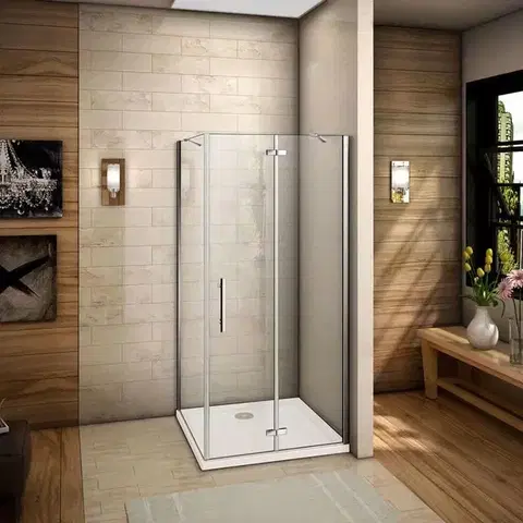H K Sprchový kout MELODY F5 120x80 s jednokřídlými dveřmi s pevnou stěnou, (dveře 120 / boční stěna 80)  včetně sprchové vaničky z litého mramoru SE-MELODYF512080/THOR-12080