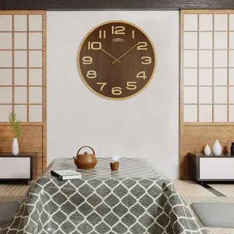 Nástěnné hodiny PRIM Timber Veneer E07P.4153.50