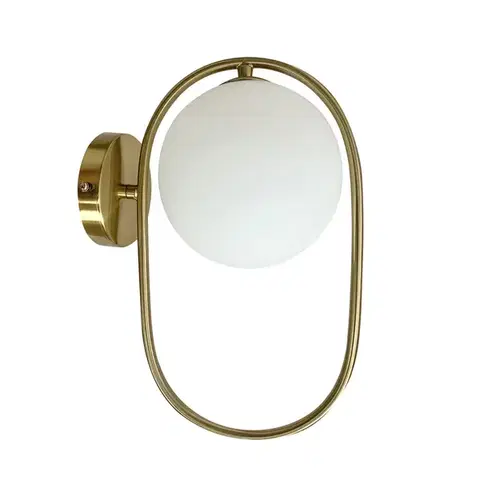 Nástěnná lampa Cordel, kartáčované zlato, 1x28W, G9, bílé stínidlo