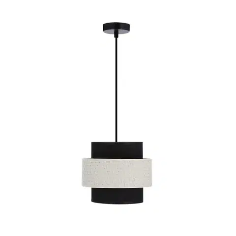 Závěsná lampa Benta černá 1x40W e27 stínidlo černá+krémová