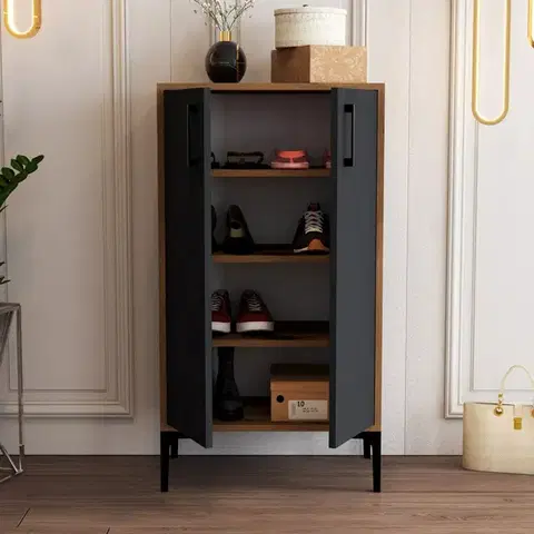 Botník Prag Walnut and Anthracite