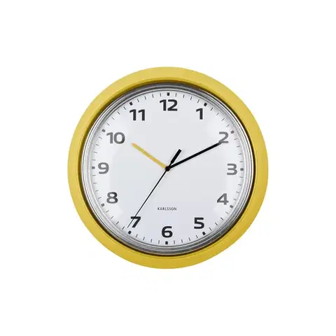 Karlsson 6006YE designové nástěnné hodiny žlutá, pr. 34 cm