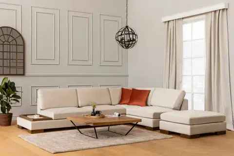 Rohová sedací souprava Tulip Corner Right With Pouf - Beige