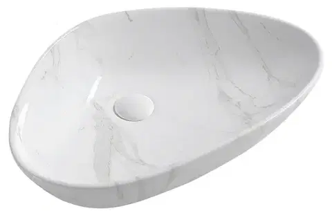 SAPHO DALMA keramické umyvadlo na desku, 58,5x39cm, carrara 217