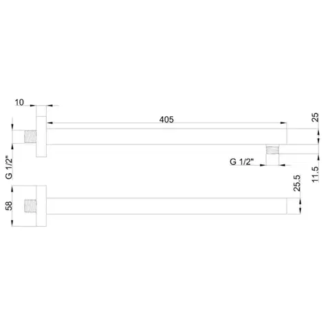 INVENA Sprchové rameno 40cm SC-D1-078-S