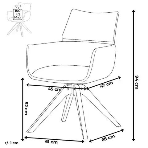 Otočné jídelní křeslo HC-X1128 Autronic
