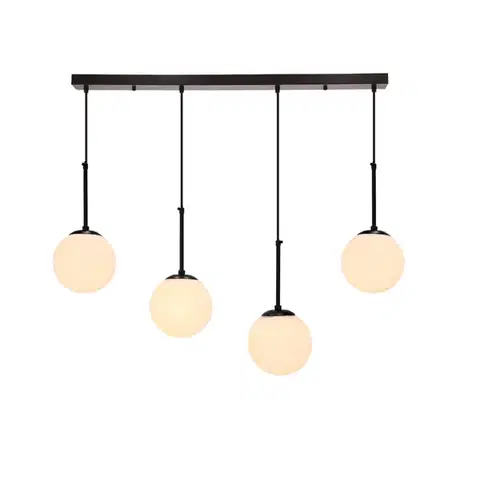 Závěsné lampy Pompei černé, stínidlo 4X4X40 E27 bílé