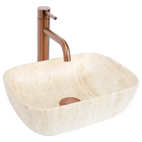 REA Umyvadlo na desku BELINDA MINI TRAVERTINE MATT REA-U4700