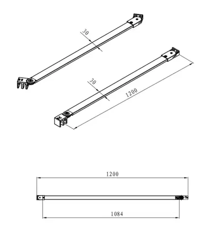 Upevňovací rameno SAT Walk-in Xmotion černá SATWIXMZAV120C SATWIXMZAV120C