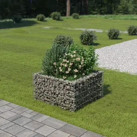 Gabionový vyvýšený záhon pozinkovaná ocel Dekorhome