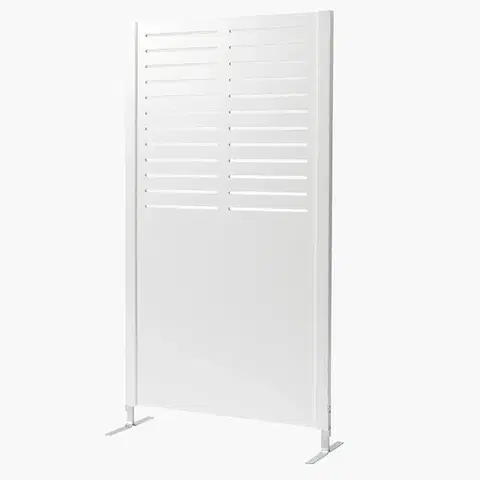 Dřevěný paraván FREE, vzor pruh, 1720x940 mm, bílá