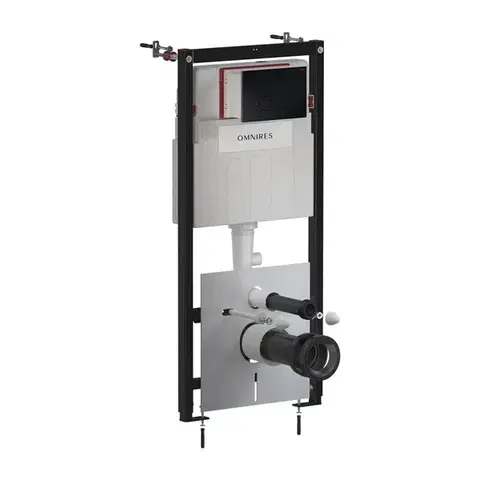 OMNIRES Set: STRONGFRAME podomítkový rám ECO + STEEL-R45 nerez tlačítko, černá mat STFWCECO1R45-RBLM