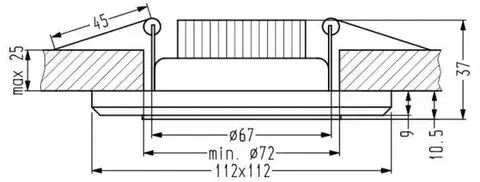 Stropní svítidlo chrom/bílé čtvercové LED SSP-22