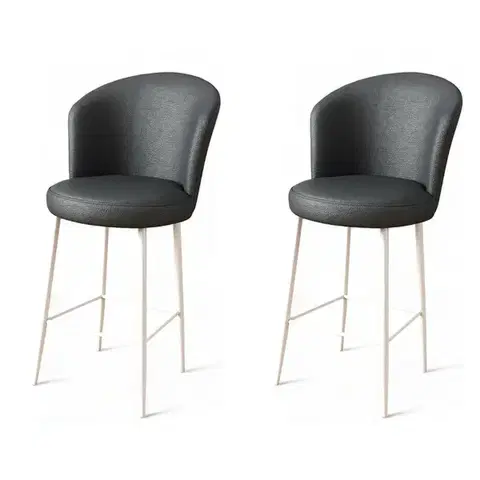 Sada barových židlí Uras Anthracite and White, 2 ks, 2 ks