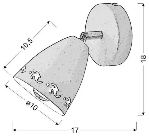 Nástěnná lampa 1X40W E14 černá COTY