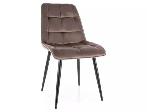 Signal Jídelní židle CHIC VELVET | černý mat nohy Barva: cappuccino BLUVEL 38