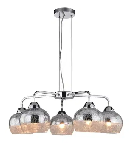 Závěsná zrcadlová lampa chrom rozbité sklo 3x60W Cromina