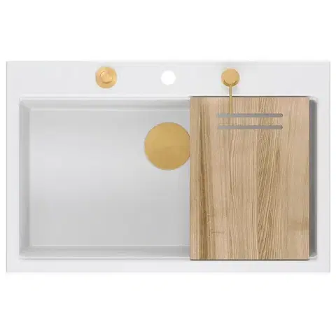 Quadron Granitový dřez MARC 110 WORKSTATION White Měď HQM7650U1_PVDC1