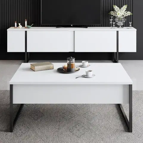 TV stolek Luxe - White, Black