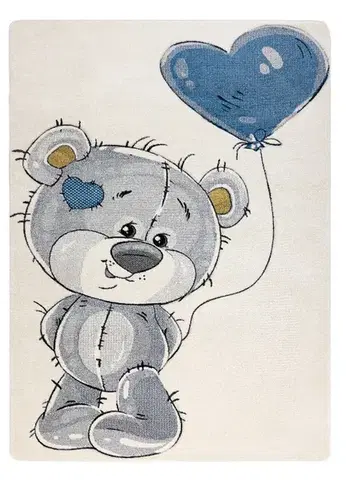 Dywany Łuszczów, Dětský kusový koberec Petit E1593 Teddy bear cream, 140x190, šedá, dětský pokoj