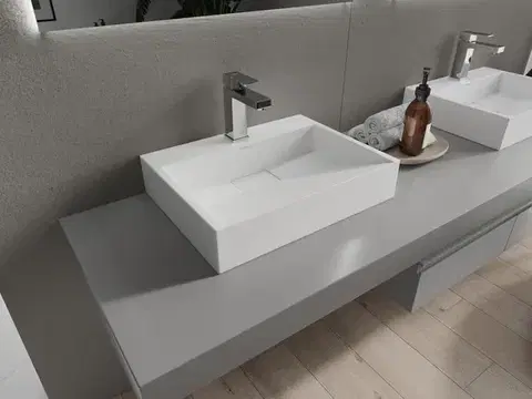 MEXEN Ava umyvadlo na desku litý mramor 50 x 38, bílá 23015001