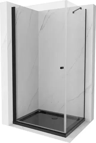 MEXEN/S Pretoria sprchový kout 70x110, transparent, černá + sprchová vanička včetně sifonu 852-070-110-70-00-4070B