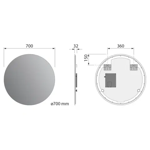 SAPHO VELUR kulaté zrcadlo s LED podsvícením ø 70cm VR070