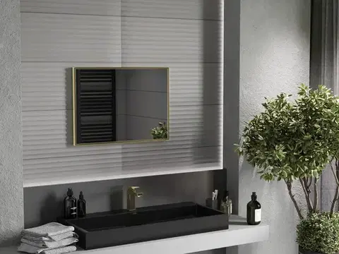 MEXEN Loft zrcadlo 70 x 50, zlatý rám 9852-070-050-000-50