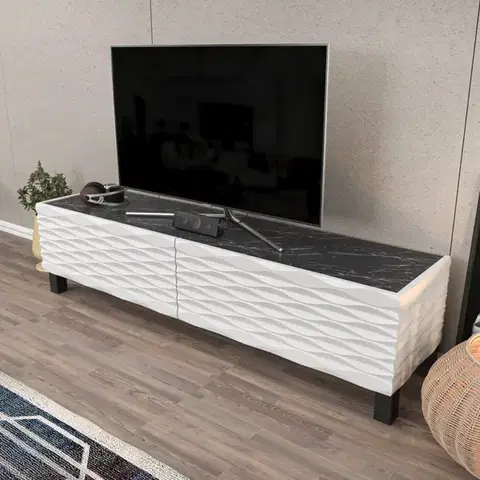 TV stolek Lerze - White, Black