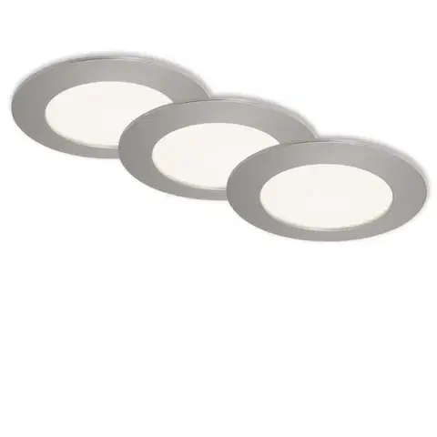 BRILONER 3ks sada LED vestavné svítidlo, pr. 12 cm, 8 W, matný nikl IP44 BRI 7284032