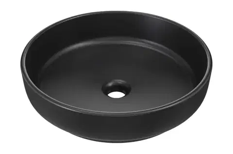 ArtCom Keramické umyvadlo RIVER 1 E-6595 | černý mat 40 cm