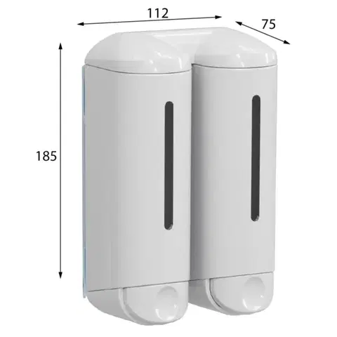 SAPHO SHOWER MEDIUM dvojitý dávkovač tekutého mýdla, 2x250ml, bílá A94801