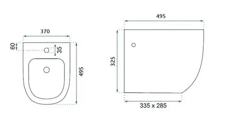 REA/S SET závěsné WC Carlo Flat Mini Rimless + Bidet Carlo Mini REA-C2760 + REA-C2276