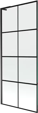 MEXEN/S Next L vanová zástěna FIX 80 x 150, černá vzor, černá 895-080-000-03-77-70