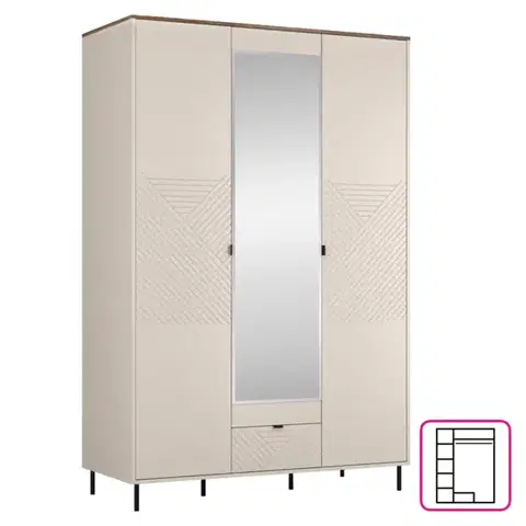 Šatní skříň EYCO 3D1S Tempo Kondela