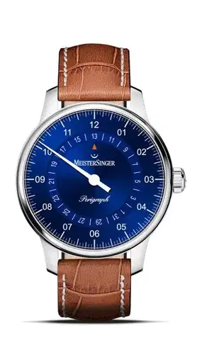 MeisterSinger Perigraph 38mm BM1108 - Světle hnědý kožený řemínek