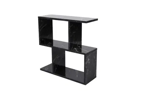 Odkládací stolek / Příruční stolek Life - Black, Marble