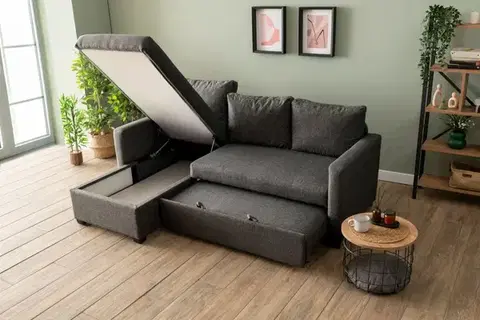 Rohová rozkládací pohovka Kado - Dark Grey