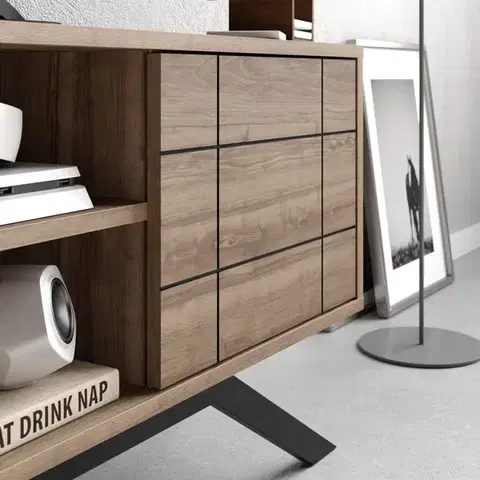 TV stolek North - Black, Walnut