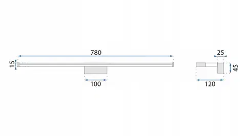 Nástěnné svítidlo LED 15W 68,5CM APP370-1W chrom OSW-05000