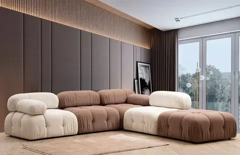Hanah Home Modul pohovky Bubble bouclé krémový středový