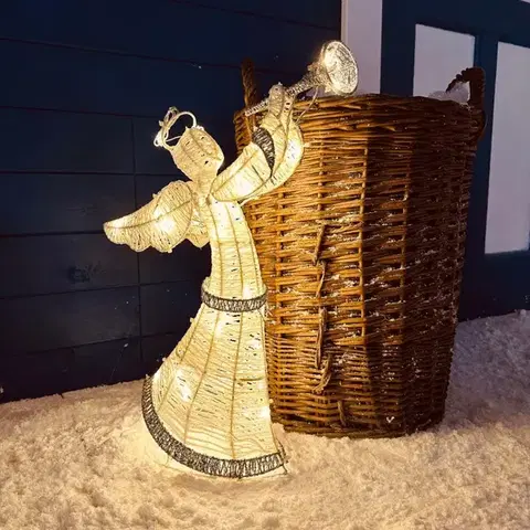 DecoLED Světelný anděl  50cm, teple bílý na baterie