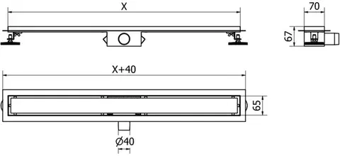 MEXEN/S M18 žlab 70 cm černá 1723070-15