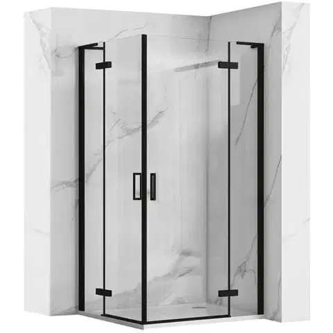 REA/S Sprchová kabina Hugo Double Black 90x90 KPL-K6601